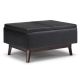 Simpli Home Owen Tray Top Small Coffee Table Storage Ottoman - Distressed Black