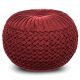 Simpli Home - Grafton Velvet Round Pouf - Maroon