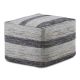 Simpli Home Clay Square Pouf - Patterned Blue Melange