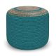Simpli Home Serena Round Braided Pouf - Deep Aqua