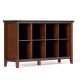 Simpli Home Artisan 8 Cube Storage Sofa Table - Russet Brown