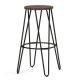 Simpli Home - Simeon 30 inch Metal Bar Stool with Wood Seat - Cocoa Brown / Black