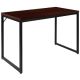 Flash Furniture - Tiverton Industrial Modern Desk - Commercial Grade Office Computer Desk and Home Office Desk - 47-in. Long - Mahogany Top/Black Frame