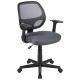 Flash Furniture - Flash Fundamentals Mid-Back Mesh Swivel Ergonomic Task Office Chair w/ Arms, BIFMA Certified - Gray