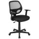 Flash Furniture - Flash Fundamentals Mid-Back Mesh Swivel Ergonomic Task Office Chair w/ Arms, BIFMA Certified - Black