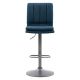 CorLiving Palmer Adjustable Channel Tufted Upholstered Barstool, (Set of 2) - Blue