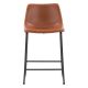 CorLiving Palmer Modern Mid Back Counter Height Distressed Barstool, (Set of 2) - Brown