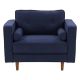 CorLiving Mulberry Fabric Upholstered Modern Accent Chair Navy Blue