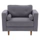 CorLiving Mulberry Fabric Upholstered Modern Accent Chair Grey