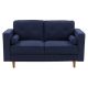 CorLiving Mulberry Fabric Upholstered Modern Loveseat Navy Blue