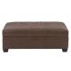 CorLiving Antonio Tufted Storage Ottoman Dark Brown
