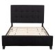 CorLiving Ellery Fabric Tufted Bed, Double Black
