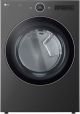 LG - 7.4 Cu. Ft. Stackable Smart Gas Dryer with TurboSteam - Black steel