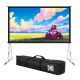 Kodak - 120â€Portable Dual Projector Screen w/ Stand & Carry Case, Front & Rear Projection for Indoor & Outdoor Movies - Gray
