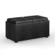 Simpli Home - Avalon 5 Piece Storage Ottoman - Distressed Black