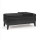 Simpli Home - Oregon Storage Ottoman Bench with Tray - Distressed Black