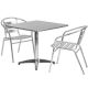 Flash Furniture - Lila Outdoor Square Contemporary 3 Piece Patio Set - Aluminum TLH-ALUM-32SQ-017BCHR2-GG