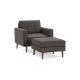 Burrow - Mid Century Nomad Armchair with Ottoman - Charcoal NSO-CH-1-MD-DW