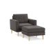 Burrow - Mid Century Nomad Armchair with Ottoman - Charcoal NSO-CH-1-MD-LW
