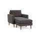 Burrow - Mid Century Nomad Chaise Lounge - Charcoal NSC-CH-1-MD-DW