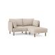 Burrow - Modern Field 2-Seat Sofa with Attachable Ottoman - Oatmeal FLRST-SF-FD-S2-A2-C1-OA-DW