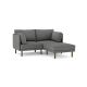 Burrow - Modern Field 2-Seat Sofa with Attachable Ottoman - Carbon FLRST-SF-FD-S2-A2-C1-CB-DW