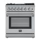 Forno Appliances - Lazio Alta Qualita 4.62 Cu. Ft. Freestanding Dual Fuel Range with Convection Oven - Stainless Steel