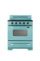Unique Appliances - Classic Retro 3.9 Cu. Ft. Freestanding Electic Convection Range with Glass Top and Storage Drawer - Ocean Mist Turquoise