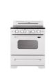 Unique Appliances - Classic Retro 3.9 Cu. Ft. Freestanding Electic Convection Range with Glass Top and Storage Drawer - Marshmallow White
