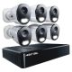 Night Owl - 8 Channel 6K (12MP) NVR with 6 (4K) Cameras and 2TB Storage, Expandable up to 4 Additional Wi-Fi Cameras - White
