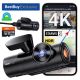 Vantrue - N4 PRO 4K HDR 3-Channel Dash Cam w/ 128GB Micro SD Card, Front-Cabin-Rear, Parking Mode, Night Vision, 5GHz Wi-Fi&GPS - Black