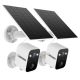 Defender - Solar Powered 4K AI Everwatch Wireless Security Camera with 3W Solar Panel, AI Detection, 2 Pack - white