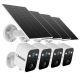 Defender - Solar Powered 4K AI Everwatch Wireless Security Camera with 3W Solar Panel, AI Detection, 4 Pack - white