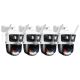 Defender - AI 3K+ Guard Tri-Lens PTZ WIFI Plug-in Security Camera, 360Â° Tracking, AI Detection, Works w/ Guard App, 4 Pack - White