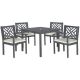 SAFAVIEH Bradbury Ash Gray 5-Piece Wood Outdoor Dining Set with Beige Cushions PAT6720B
