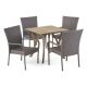 Noble House Briar Gray 5-Piece Wood and Plastic Outdoor Dining Set 42901
