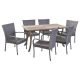Noble House Monterey Gray 7-Piece Wood and Plastic Outdoor Patio Dining Set 42793