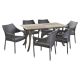 Noble House Nora Gray 7-Piece Wood and Plastic Outdoor Dining Set 42794