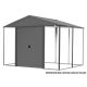Arrow Ironwood 10 ft. W x 12 ft. D Anthracite-Finish Galvanized Steel Custom Hybrid Shed Kit IWA1012
