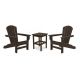 DUROGREEN Boca Raton Chocolate 3-Piece Recycled Plastic Patio Curveback Adirondack Chat Set BR3529SETCH