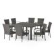 Noble House Fiona 30 in. Grey 9-Piece Metal Square Outdoor Dining Set 41272