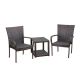 Noble House Hammond Multi-Brown 3-Piece Faux Rattan Patio Conversation Seating Set 16408