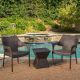 Noble House Arlington Multi-Brown 3-Piece Faux Rattan Outdoor Patio Conversation Seating Set 19322