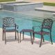 Noble House Kai Bronze 3-Piece Aluminum Patio Conversation Seating Set 20003