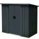 Hanover 4.4 ft. x 2.8 ft. x 4.8 ft. Compact Storage Shed with Double Sliding Doors HANCOMSHD-GRY