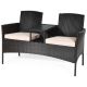 Costway 1-Piece Wicker Rattan Patio Conversation Set with Beige Cushions Patented GHM0027