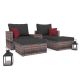 Nestfair Coline 5-Piece Wicker Patio Conversation Set with Black Cushions LW400S00002