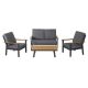 Noble House Sinclair Grey 4-Piece Aluminum Outdoor Patio Conversation Seating Set with Grey Cushions 65722
