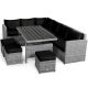 Costway 7-Pieces Wicker Patio Conversation Sectional Seating Set with Black Cushions QD-67190MW+