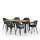 Noble House Jumana 7-Piece Wood and Resin Outdoor Patio Dining Set 106062